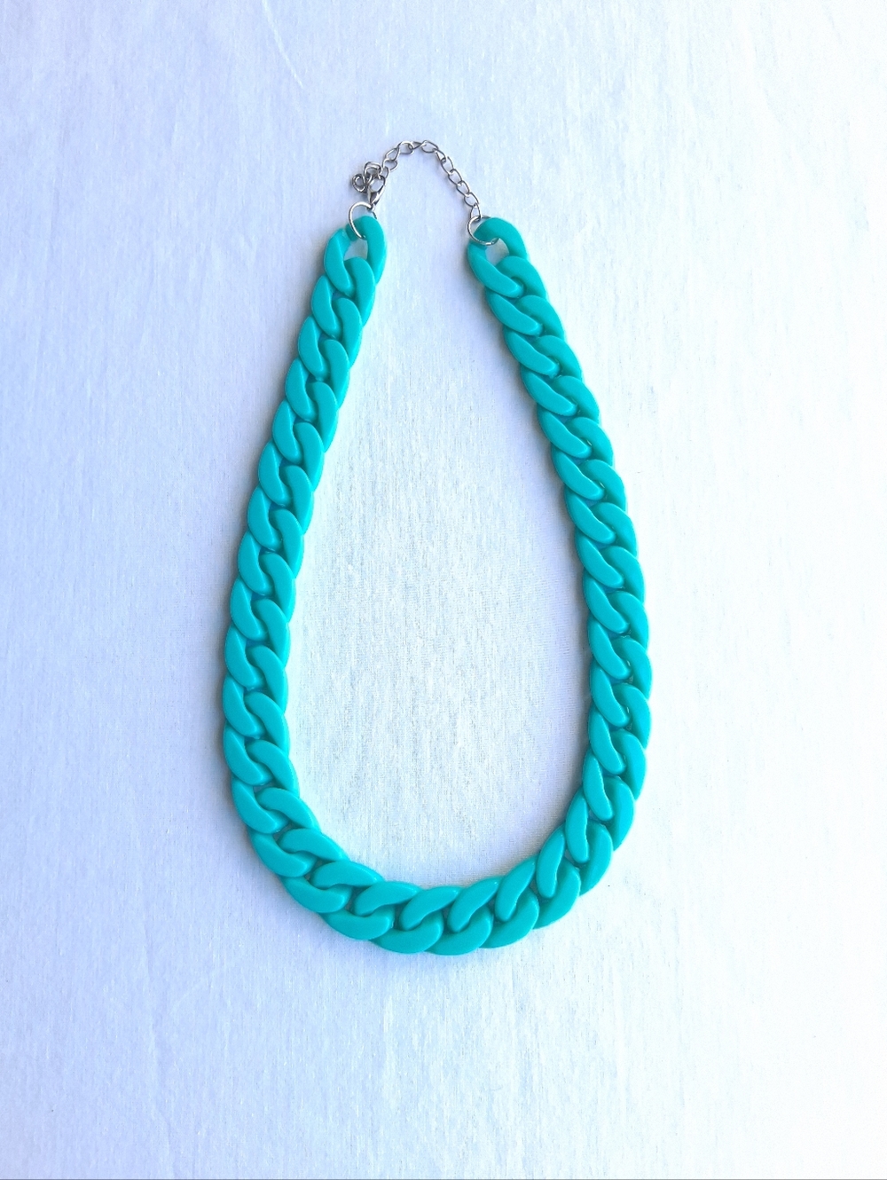 Necklace Turquoise Blue Chunky Acrylic Chain